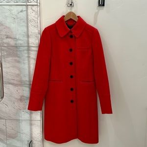 J. Crew Red day coat in wool blend